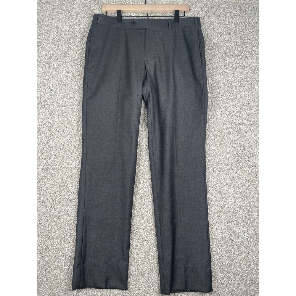 Brooks Brothers Brooksgate Milano 100% Wool Dress Pants Mens 34x30 Charcoal Gray